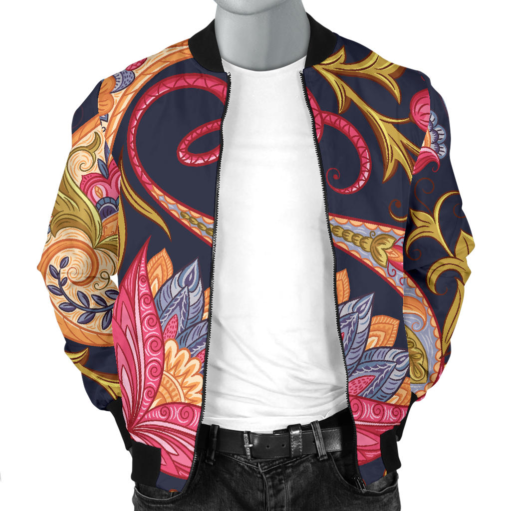 Royal Blue Paisley Men's Bomber Jacket